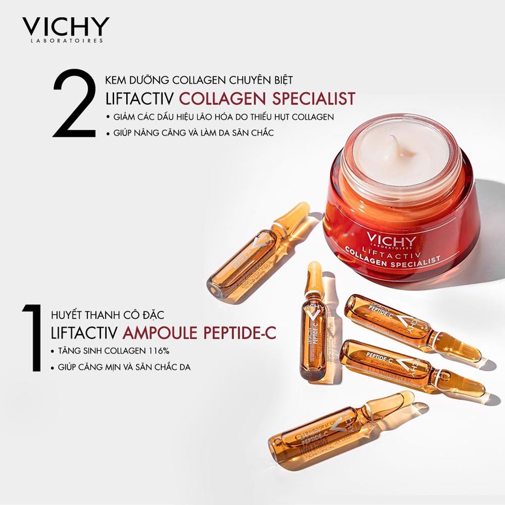 [CHÍNH HÃNG CÓ TEM] VICHY Liftactiv Collagen Specialist 50mL - Kem Dưỡng Ngừa Lão Hóa, Săn Chắc Da Ban Ngày.