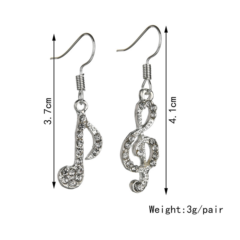 E1368 Korea anti-allergy long tassu personal fashion diamond asymmetric ears