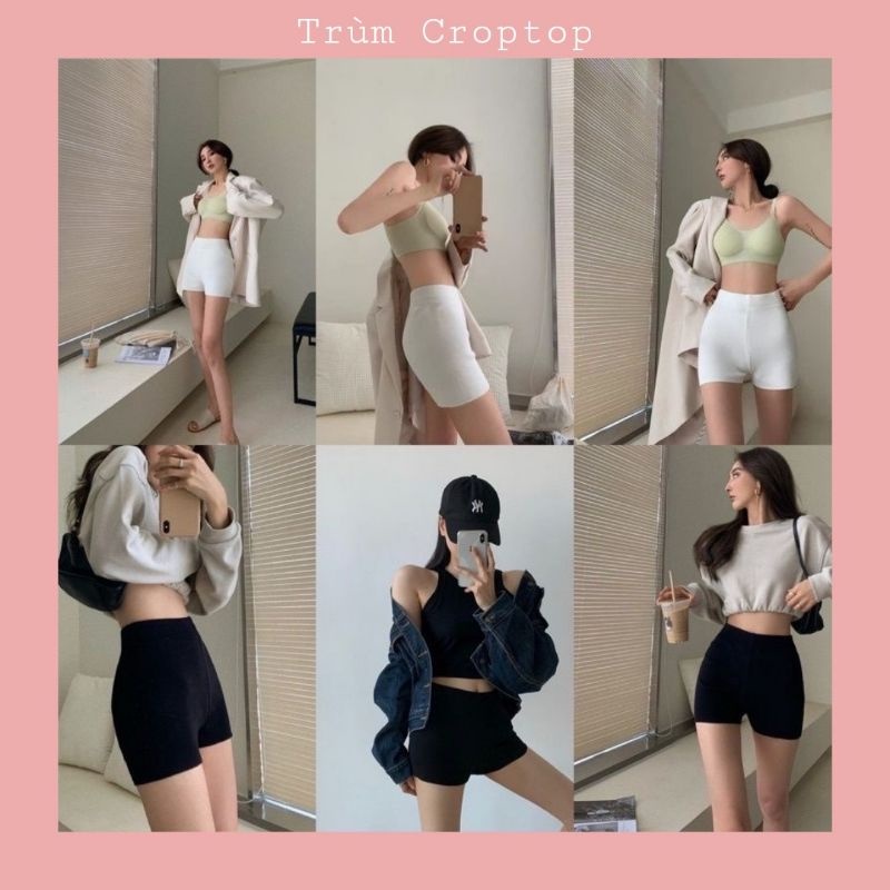 Quần Knit Short Lưng Cao Dáng Ôm Dễ Phối Kiểu Hàn Quốc