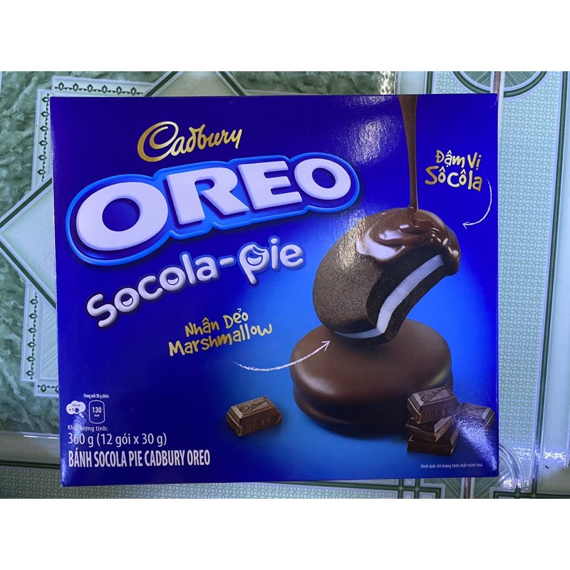 Bánh Cadbury Oreo Socola Pie 360g (12 gói x 30g )