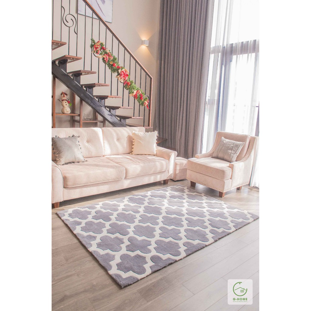 Thảm trải sàn thảm phòng khách sợi dệt thủ công siêu xịn mịn cho không gian phòng ngủ/phòng khách TSL04 Ghome decor