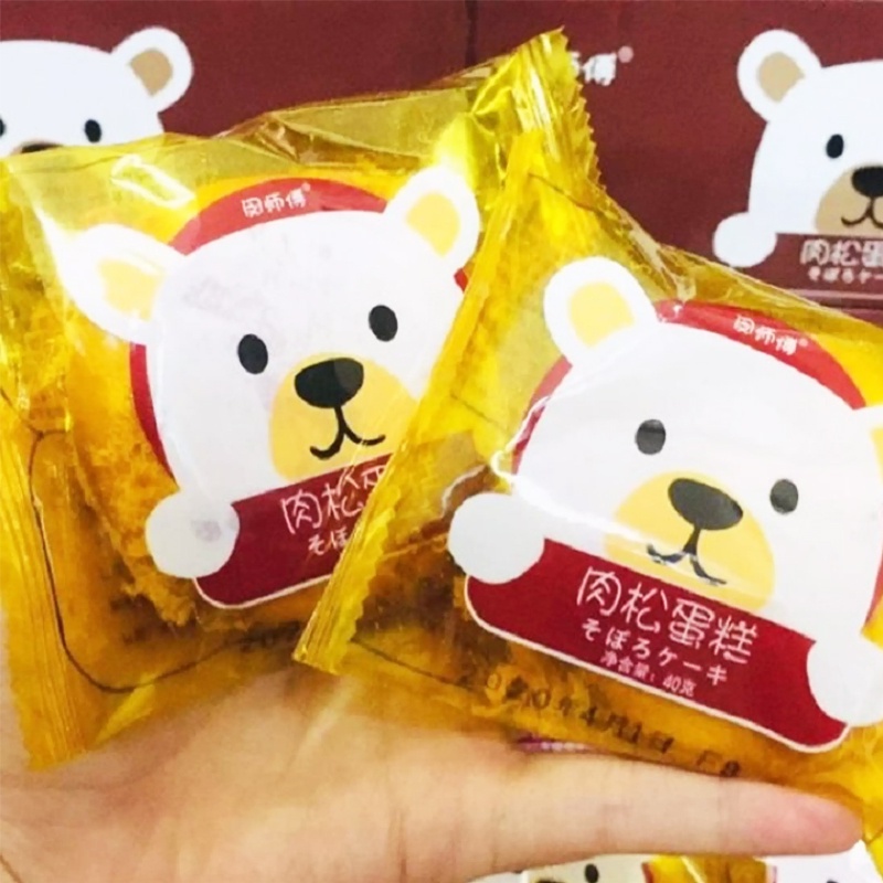 Bánh Ruốc Gấu Chà Bông Đài Loan - Thùng 30 Cái Date Mới Chính Hãng - Đồ Ăn Vặt
