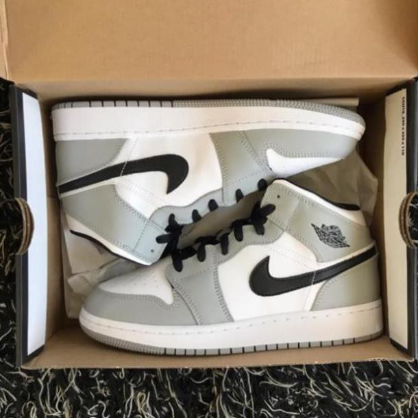 [Siêu Hot ] Giày sneaker Jordan 1 grey/white đủ size nam nữ. Giày Jd1 xám cao