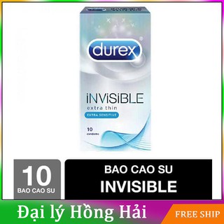 Bao cao su Durex Invisible Extra Lubricant 10 bao