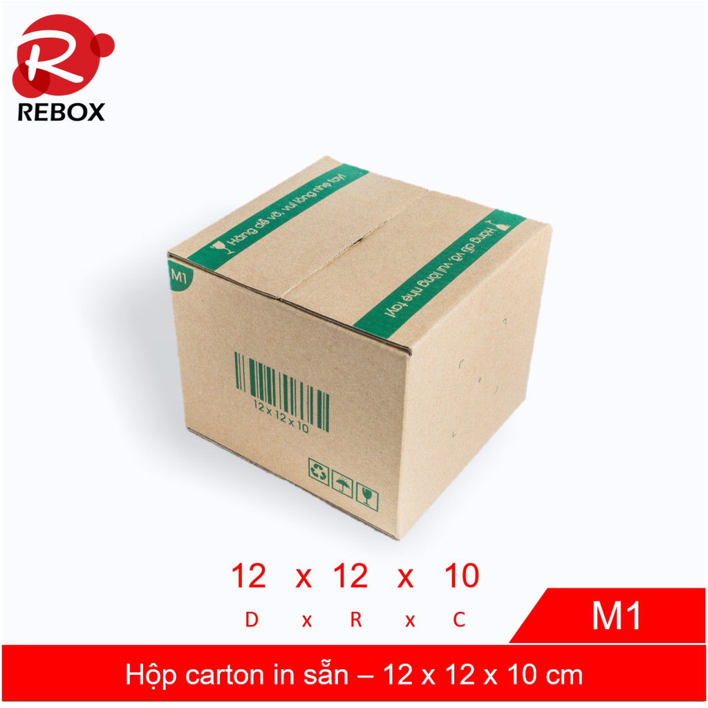 Hộp 12x12x10 cm - 50 hộp carton đóng hàng in sẵn giá rẻ