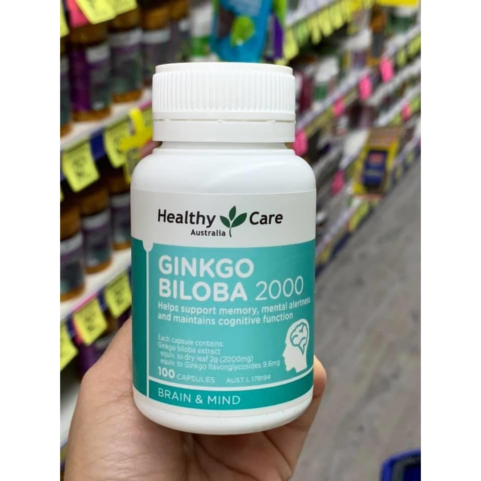 Bổ Não Ginkgo Biloba 2000 Healthy Care 100 viên