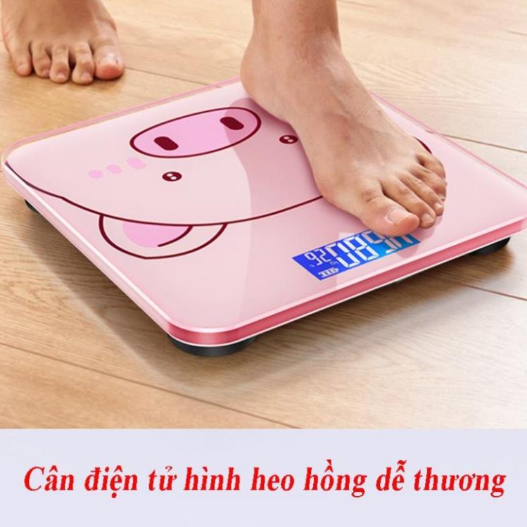 Cân Điện Tử Sức Khỏe Hình Heo Hồng, Cân Điện Tử Gia Đình Dùng Pin Hình Heo Chính Xác Tiện Lợi  BN