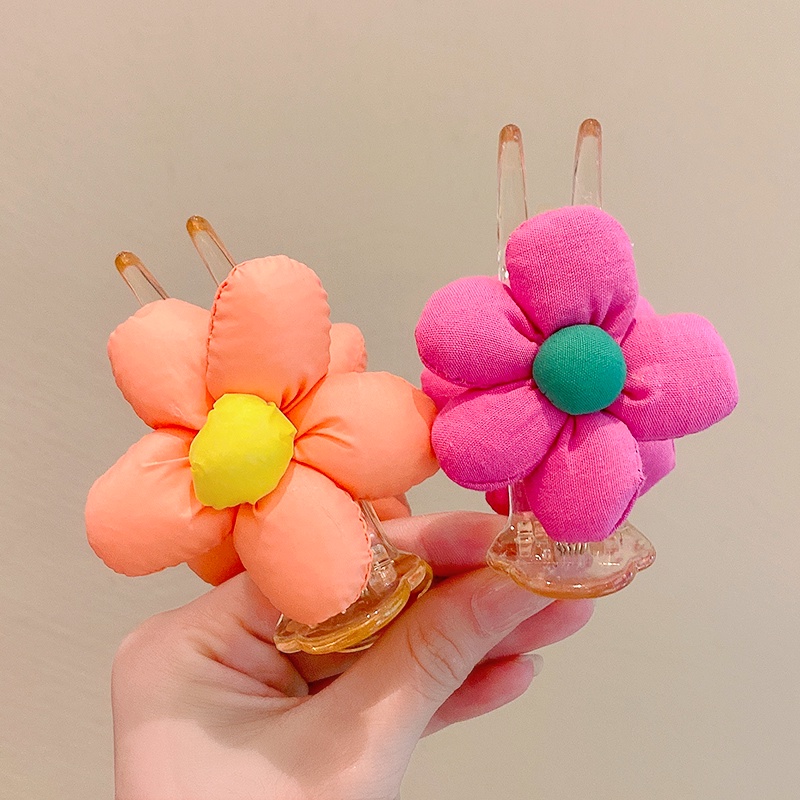 Kẹp Tóc Hình Hoa Hai Mặt Cho Bé Gái