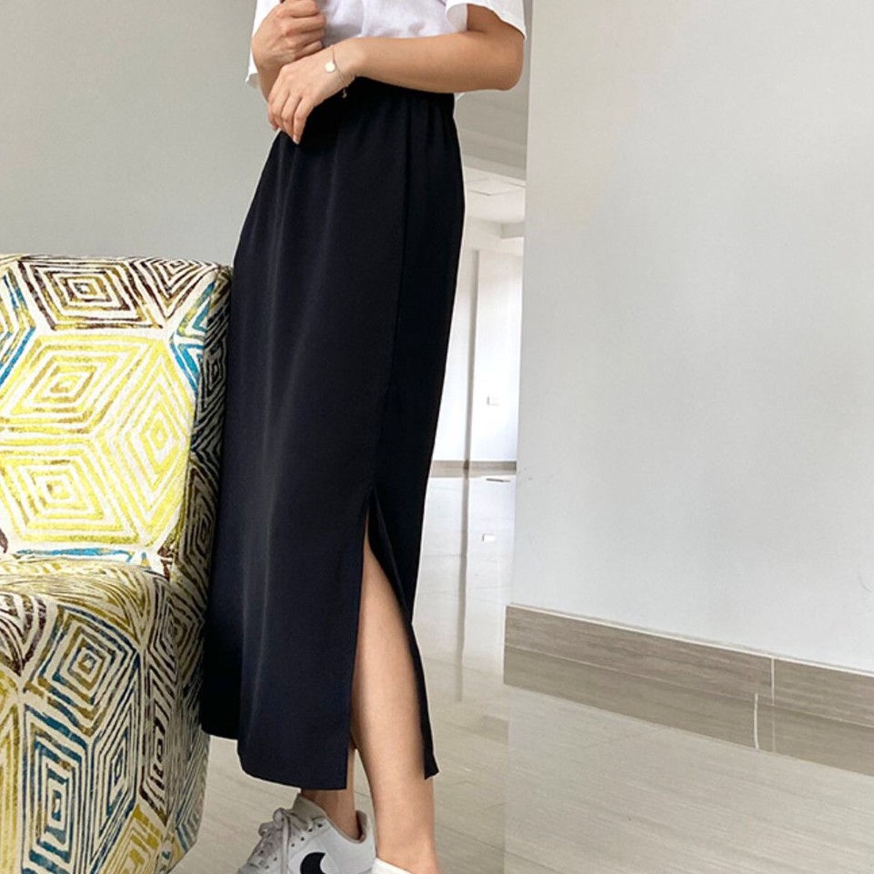 Chân Váy Dài Qua Gối Xẻ Sườn Phong Cách Ulzzang V30 | BigBuy360 - bigbuy360.vn