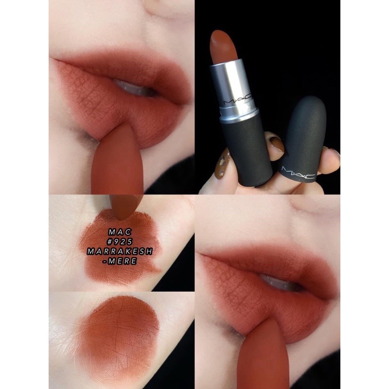 [BILL US] Son thỏi lì MAC Powder Kiss Lipstick (Marrakesh-mere/Devoted to Chili/Mull It Over/Werk/Shocking Relevation)