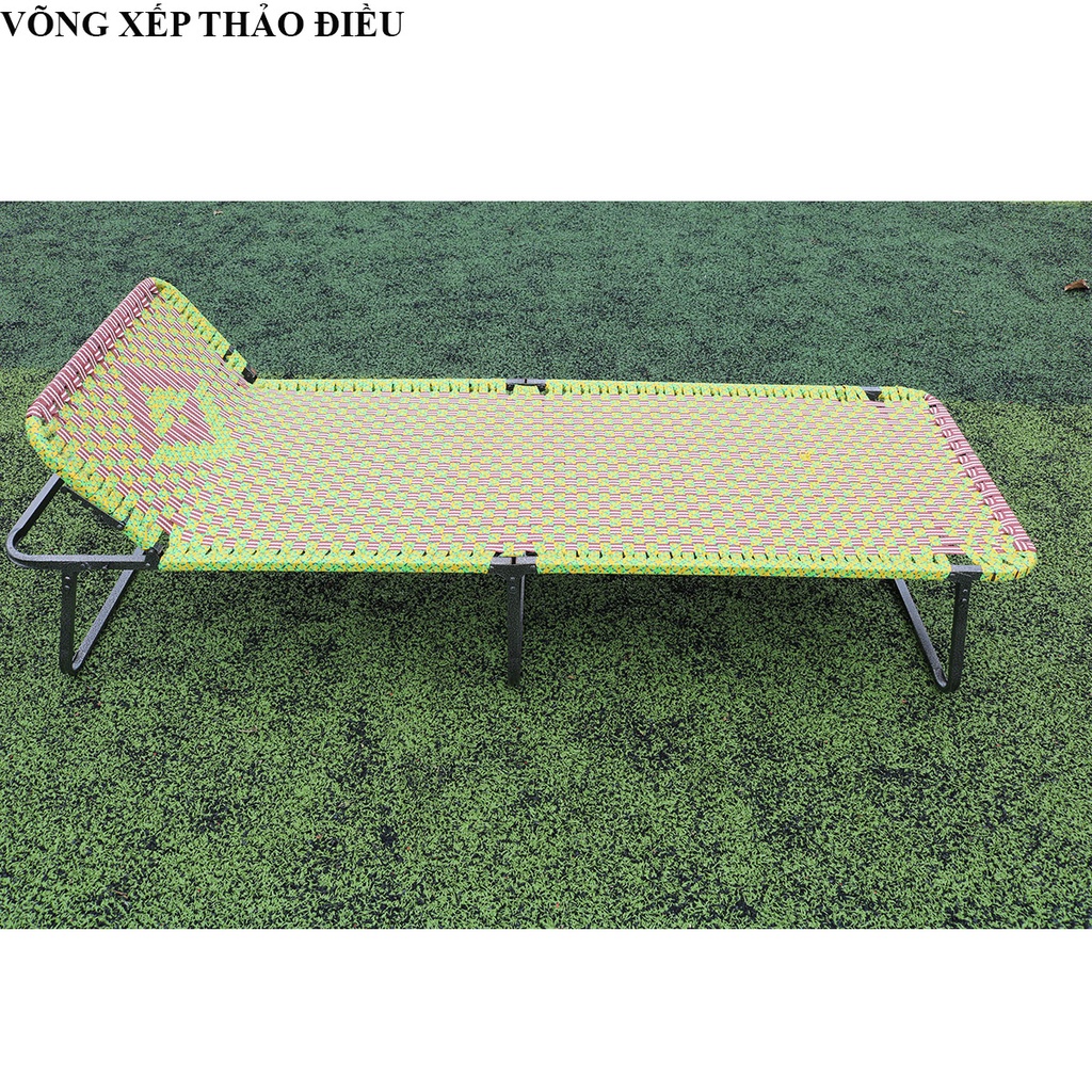 Giường xếp sơn tĩnh điện khung vuông dây đài loan rộng 72cm thương hiệu Võng Xếp Thảo Điều - G2