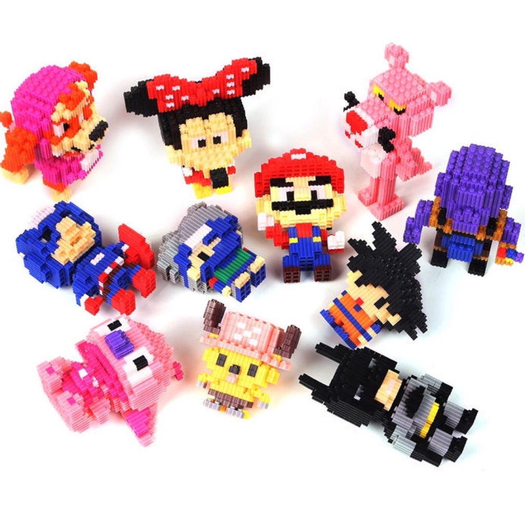 Mô hình lắp ráp 3d mini bộ xếp hình ghép 50 nhân vật cho bé trẻ em thông minh Gôn đồ chơi