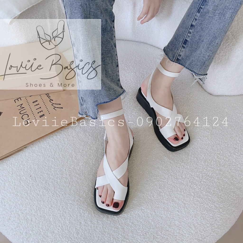 SANDAL XUỒNG LOVIIE BASICS - GIÀY THỜI TRANG PHONG CÁCH NỮ TÍNH QUAI NGANG CHÉO ĐẾ BẰNG - S220720 S220833