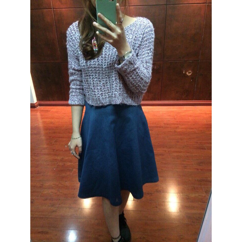 áo len croptop màu tím