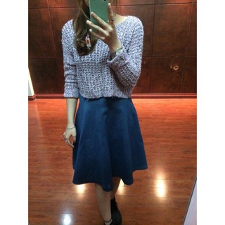 Áo len croptop màu tím