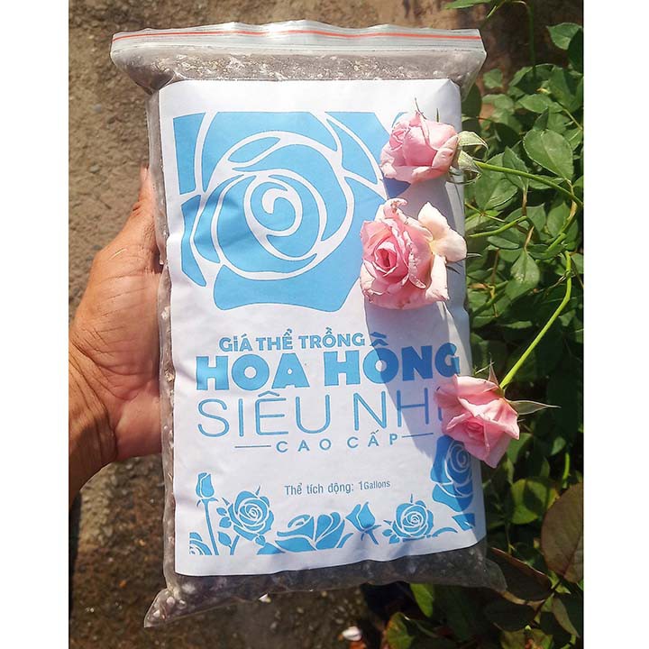 Giá thể Cao cấp Siêu nhẹ, chuyên trồng hoa hồng, trộn sẵn nhiều thành phần, tơi xốp, bao 1gallon