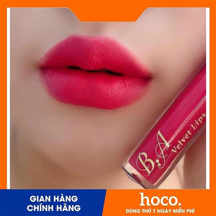 Son B.A Beauty Chính Hãng màu đỏ hồng( tặng hủ dưỡng môi thảo mộc Colagen)