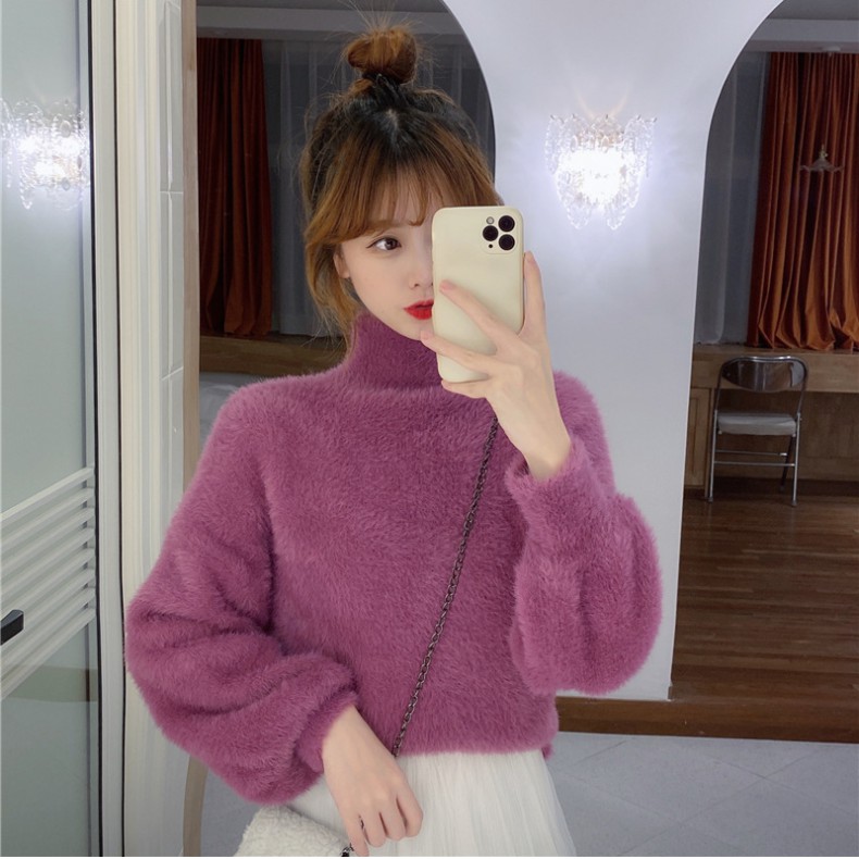 Áo Len Nữ,Áo Len Nữ Lông Chồn,Áo Len Nữ Tay Bồng Hàng QC[Xả Lỗ | BigBuy360 - bigbuy360.vn