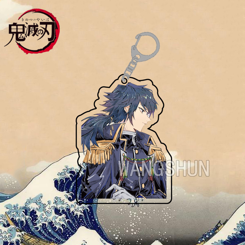 Móc khóa acrylic hai mặt họa tiết Demon Slayer dễ thương
