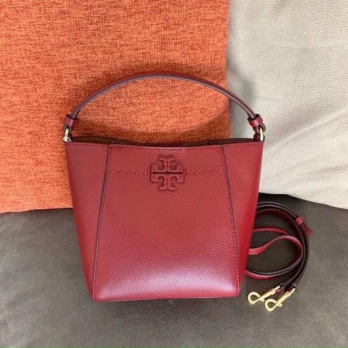 ⚡️Túi Bucket đỏ - da thật - xuất dư - sẵn hàng⚡️