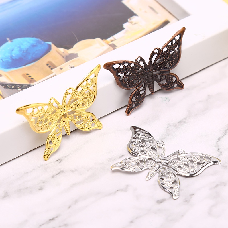 Bộ 50 Phụ Kiện Kim Loại Hình Bướm Cổ Điển Dùng Làm Đồ Thủ Công