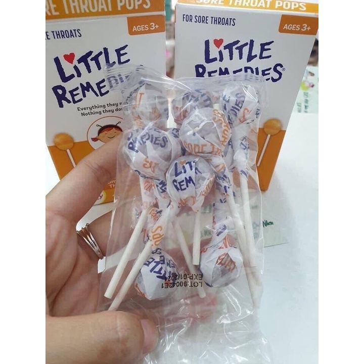 Kẹo mút giảm ho Little Remedies Sore Throats Pops