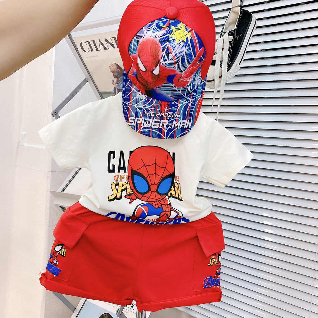 Bộ quần áo siêu nhân nhện cho bé bộ siêu nhân nhện cho bé trai 8-18kg Củ khoai tây shop chất cotton thoáng mát
