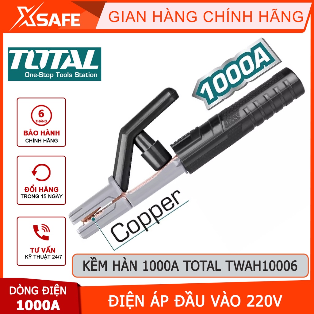 Kìm hàn TOTAL TWAH10006 Kềm hàn 800A, Điện thế 220-240V, 30/T kẹp mũi hàn trong sửa chữa, lắp ráp cơ khí