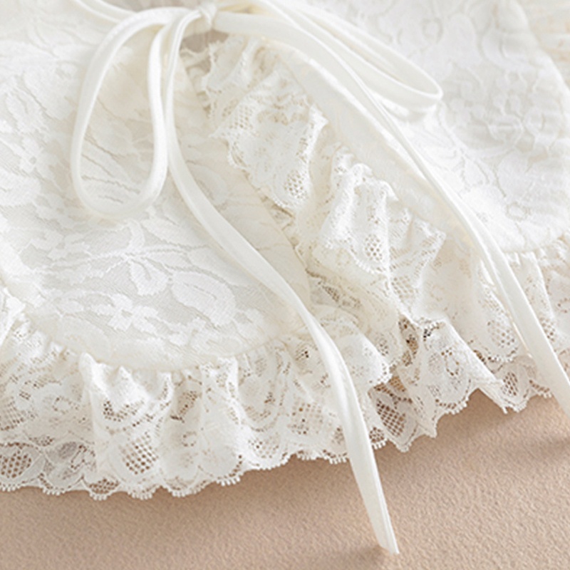 Cổ Áo Sơ Mi Giả Thêu Ren Cổ Búp Bê Có Thể Tháo Rời Cho Nữ