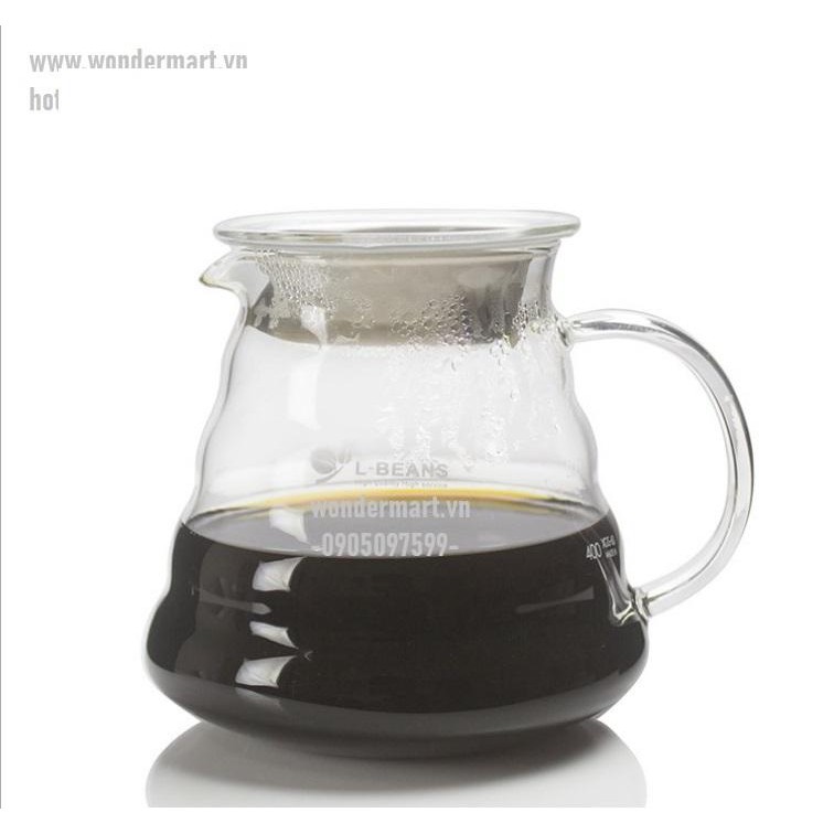 Bình Chứa Cà Phê V60 L-Beans Thủy Tinh cao cấp 360ml – 600ml