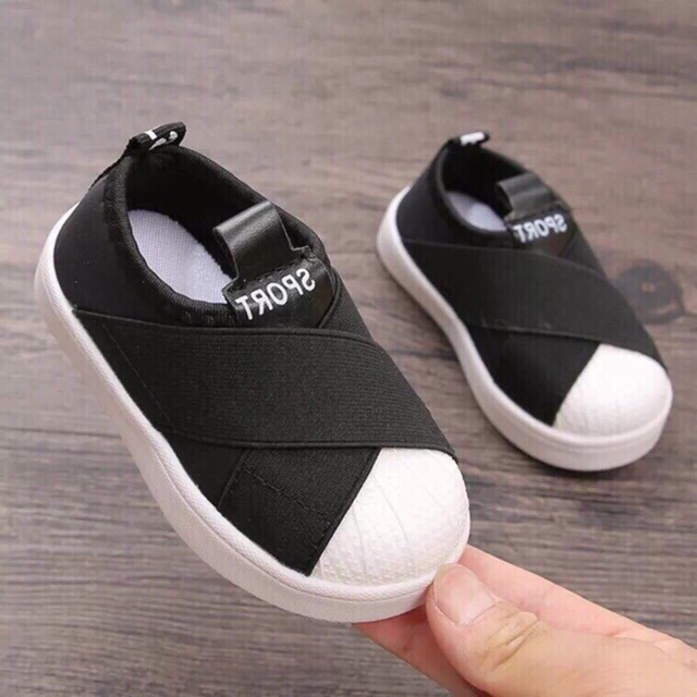 Giày slipon mũi sò chun Đan chéo cho bé size 21-35