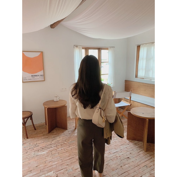 Áo Nữ Tay Dài Phối Ren Thời Trang Phong Cách Hàn Quốc