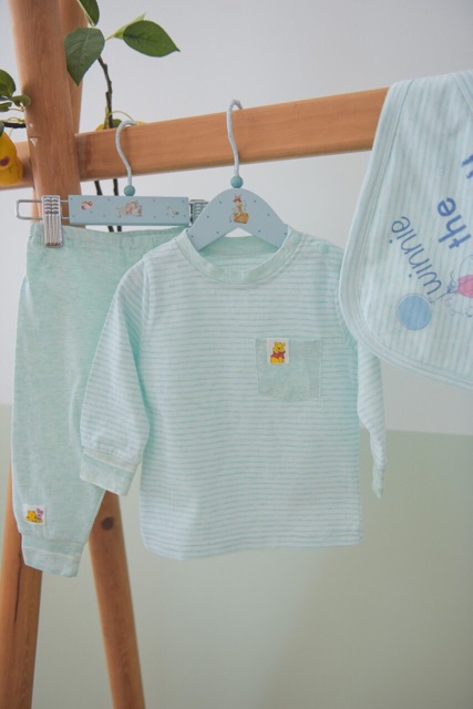 Bộ dài tay cài vai cotton Momma baby cho bé trai/bé gái từ 6 tháng đến 2 tuổi