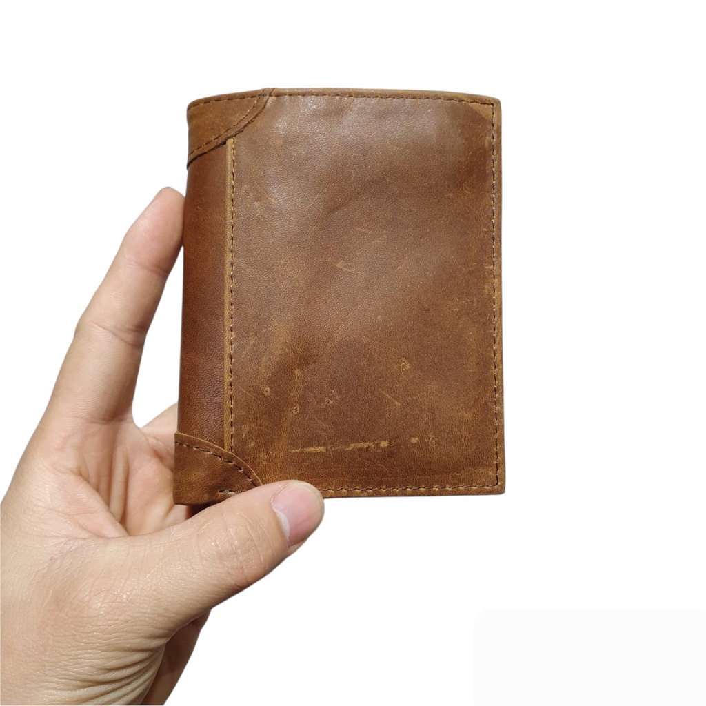 Ví Nam Da Bò Sáp Dáng Đứng Siêu Bền Đẹp VD03 - Da Thật 100%