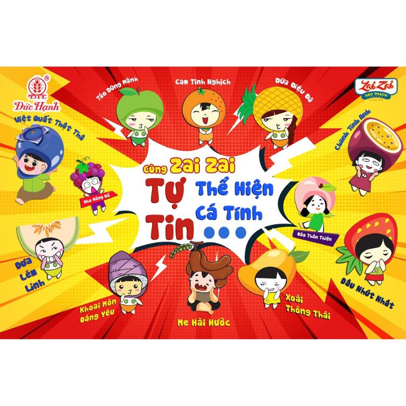 Kẹo thạch Zaizai Đức Hạnh túi 350g loại ngắn