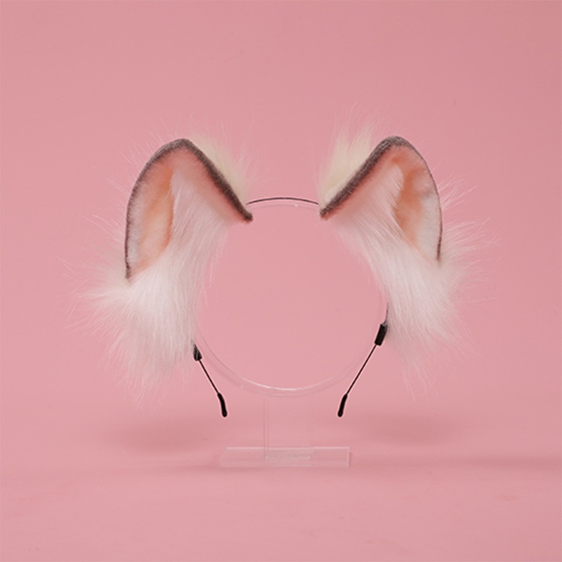Băng Đô Cài Tóc Hình Tai Thú Lông Xù Handmade Hóa Trang Halloween Cho Bé Gái
