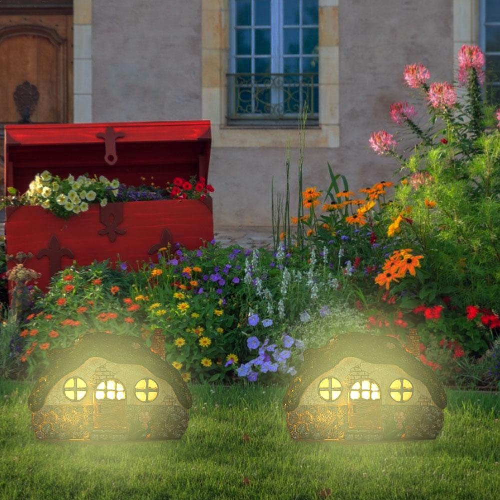 LED Solar Fairy House Light Anti-corrosion Solar Powered Pathway Lights Decorative Outdoor Lawn Yard Lamp For Garden Patio