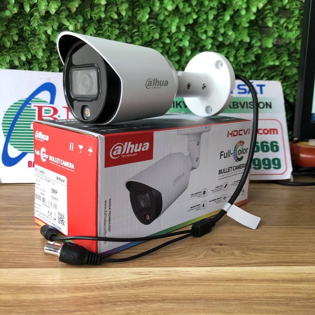 Camera quan sát HDCVI HFW 1509TP-LED 5.0MP thân sắt, có màu ban đêm, bảo hành 24 tháng