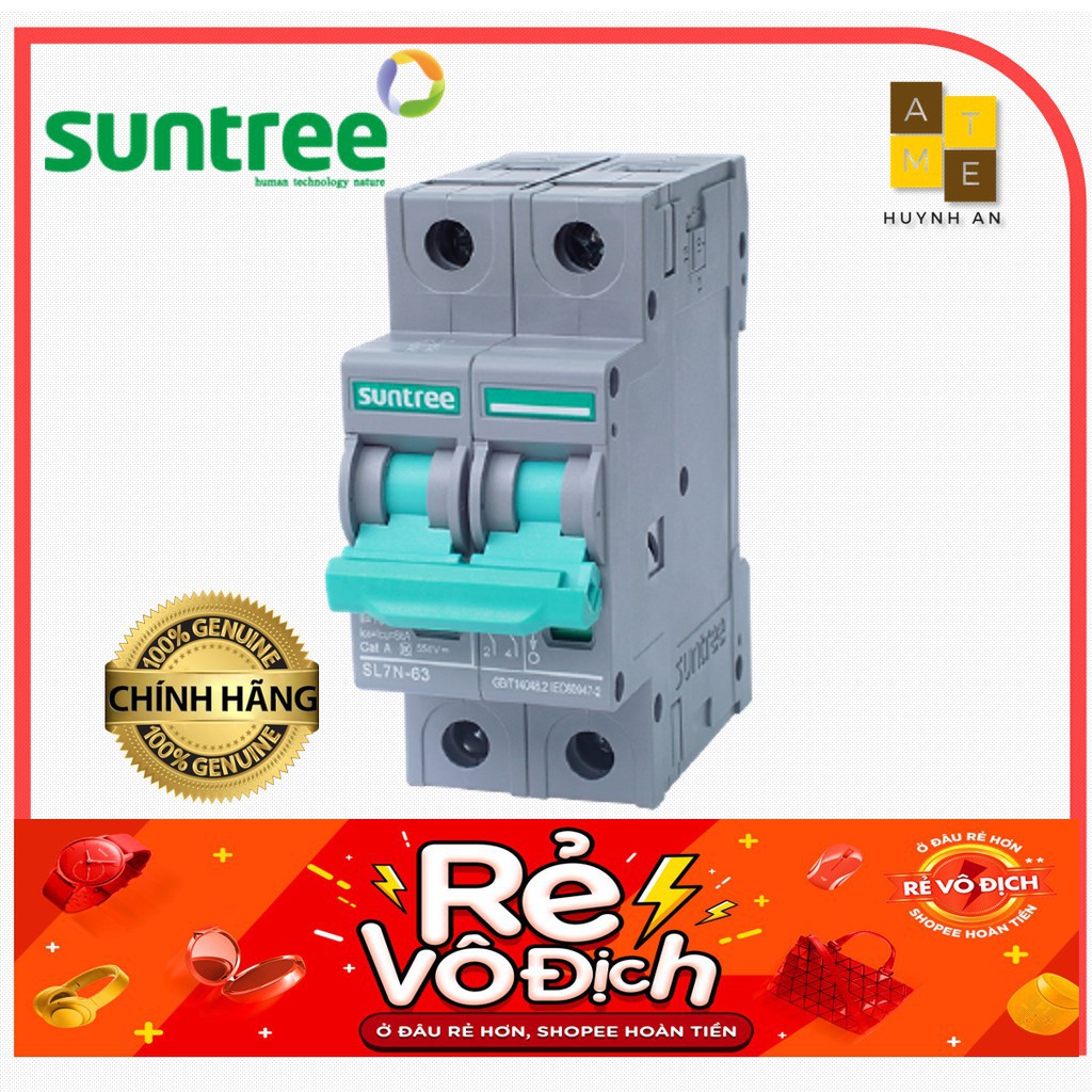 Áp tô mát Cầu Dao DC 550VDC 32A - 63A, SL7N - 32 chuyên dụng cho năng lượng mặt trời Hãng Suntree