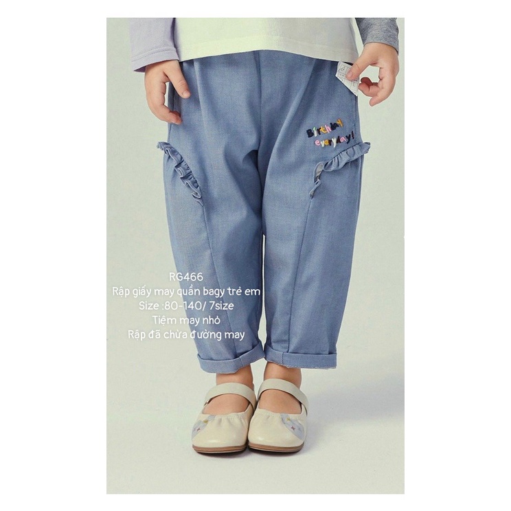 RG466_Rập giấy may quần baggy trẻ em