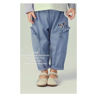 RG466_Rập giấy may quần baggy trẻ em