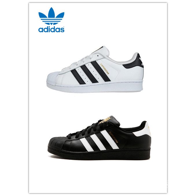 (Hàng Sẵn Sàng) Thời Trang Mới Đến! Giày Thể Thao Adidas Superstar Màu Trắng Đen Cá Tính