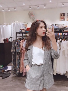 Sét vest caro quần đùi