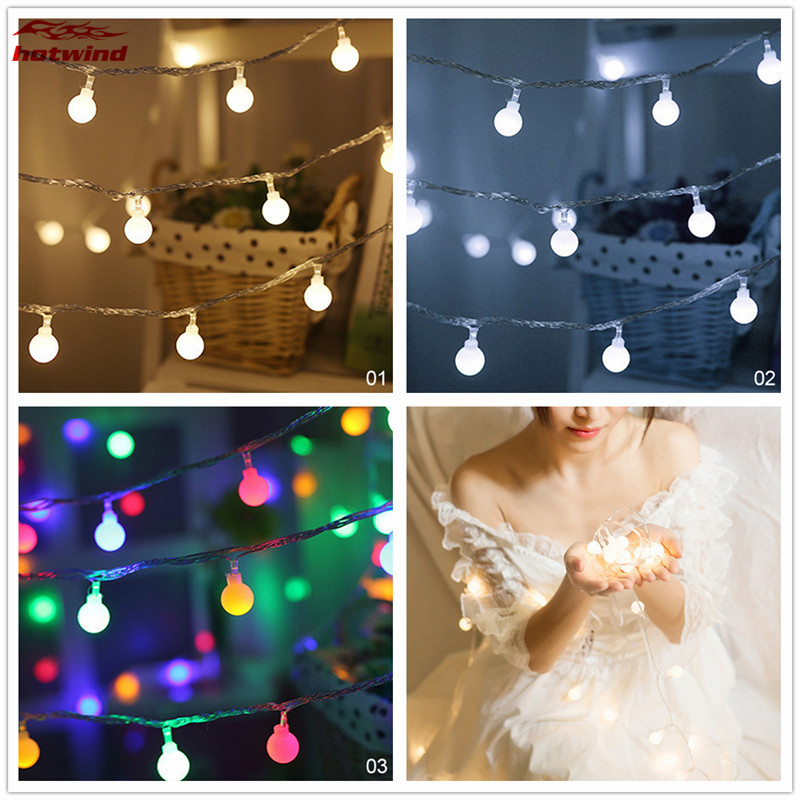 Dây Đèn Led Bóng Tròn Trang Trí Tiệc Cho Giáng Sinh Halloween