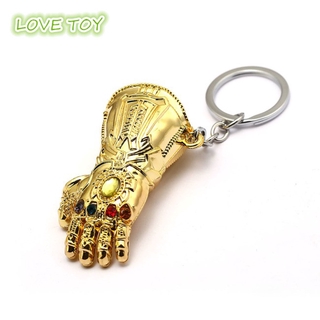 In Stock Cool Movie Glove Pendent Keychain Thanos Fist Glove Metal Pendant Car Key Ring Key Chains