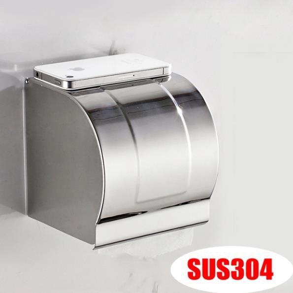 Hộp đựng giấy vệ sinh inox gắn tường cao cấp, chống ướt giấy không hoen gỉ trong môi trường chất tẩy rửa 9362