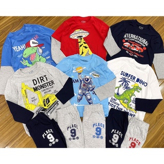 Bộ cotton Place nối tay bé trai nhiều hình size 1-5y