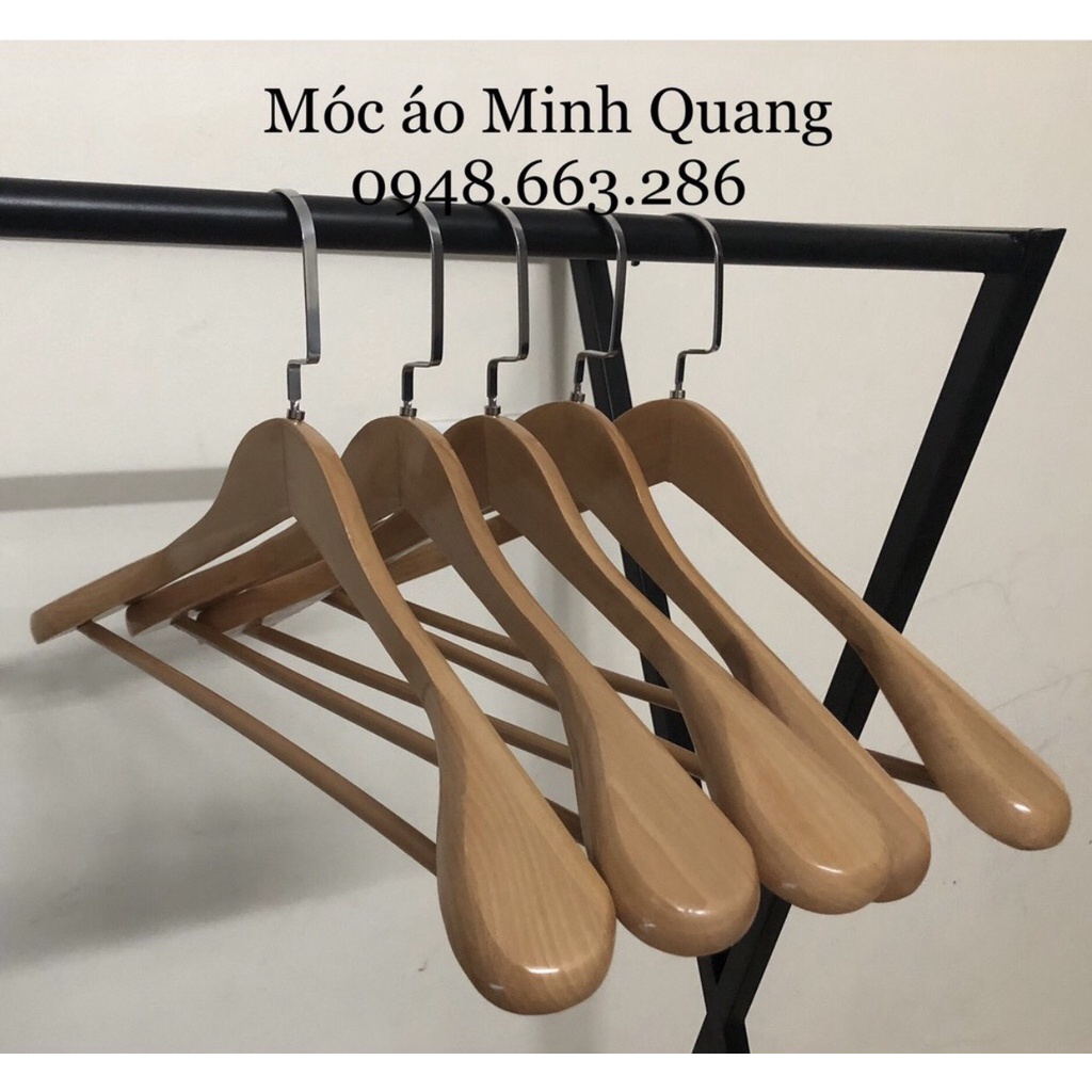 móc gỗ treo quần áo-mắc gỗ treo vest-làm từ gỗ tự nhiên 100%-kích thước dài 44cm-vai móc dày 5cm-chuyên dùng cho shop,..