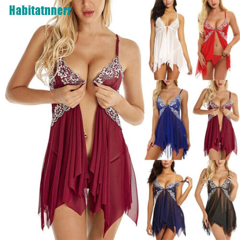 Đầm Ngủ Liền Thân Phối Ren Plus Size Quyến Rũ Cho Nữ