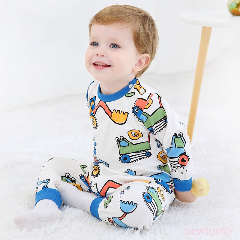 Set đồ ngủ dài in họa tiết hoạt hình dễ thương cho bé